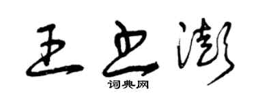 曾庆福王书澎草书个性签名怎么写