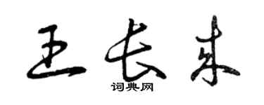 曾庆福王长来草书个性签名怎么写