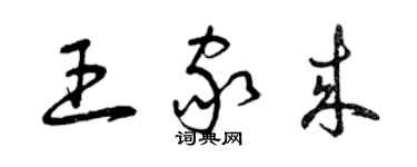 曾庆福王家来草书个性签名怎么写