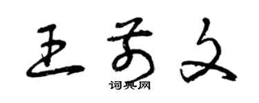 曾庆福王前文草书个性签名怎么写