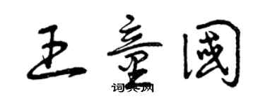 曾庆福王童国草书个性签名怎么写