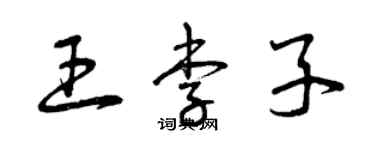 曾庆福王李子草书个性签名怎么写