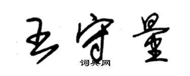 朱锡荣王守量草书个性签名怎么写