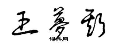 曾庆福王梦斯草书个性签名怎么写