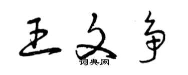 曾庆福王文争草书个性签名怎么写