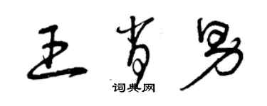 曾庆福王肖男草书个性签名怎么写