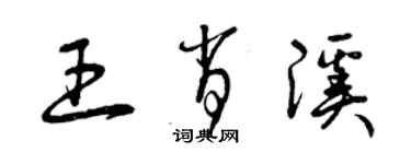 曾庆福王肖溪草书个性签名怎么写