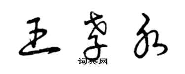 曾庆福王孝水草书个性签名怎么写