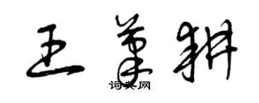 曾庆福王笔耕草书个性签名怎么写