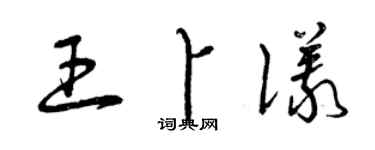 曾庆福王卜仪草书个性签名怎么写