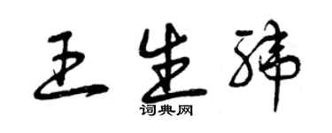 曾庆福王生纬草书个性签名怎么写