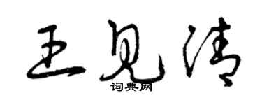 曾庆福王见清草书个性签名怎么写