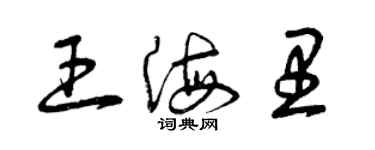 曾庆福王海里草书个性签名怎么写