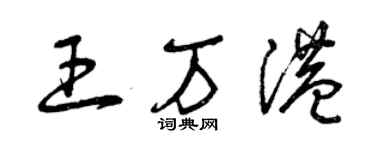 曾庆福王万港草书个性签名怎么写
