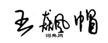 朱锡荣王飙帽草书个性签名怎么写