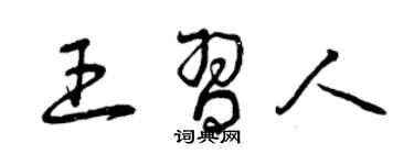 曾庆福王习人草书个性签名怎么写