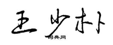 曾庆福王少朴草书个性签名怎么写