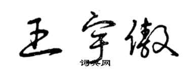 曾庆福王宇傲草书个性签名怎么写