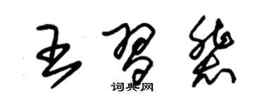 朱锡荣王习裴草书个性签名怎么写