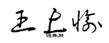 曾庆福王上愉草书个性签名怎么写