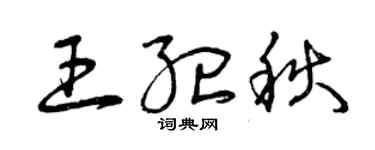 曾庆福王纪秋草书个性签名怎么写