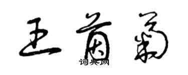 曾庆福王茵菊草书个性签名怎么写