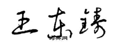 曾庆福王东铸草书个性签名怎么写