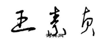 曾庆福王素贞草书个性签名怎么写