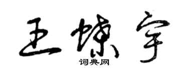 曾庆福王蝶宇草书个性签名怎么写