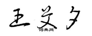曾庆福王艾夕草书个性签名怎么写