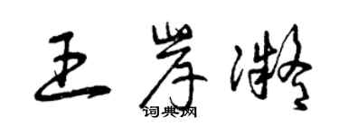 曾庆福王岸凝草书个性签名怎么写