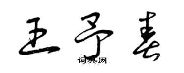 曾庆福王予春草书个性签名怎么写