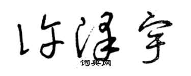 曾庆福许泽宇草书个性签名怎么写