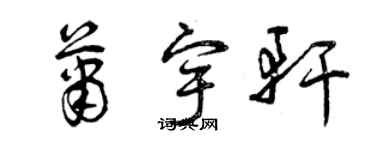 曾庆福萧宇轩草书个性签名怎么写