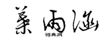 曾庆福叶雨涵草书个性签名怎么写