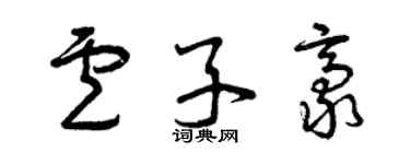 曾庆福卢子豪草书个性签名怎么写