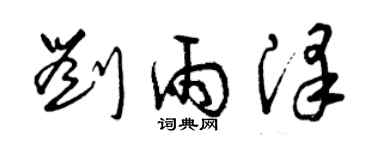 曾庆福刘雨泽草书个性签名怎么写