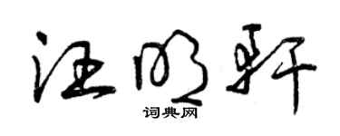 曾庆福汪明轩草书个性签名怎么写