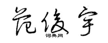 曾庆福范俊宇草书个性签名怎么写