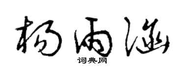 曾庆福杨雨涵草书个性签名怎么写
