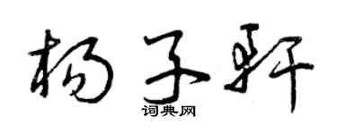 曾庆福杨子轩草书个性签名怎么写