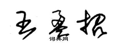 朱锡荣王盈招草书个性签名怎么写