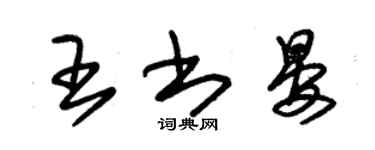 朱锡荣王书晏草书个性签名怎么写