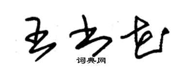 朱锡荣王书花草书个性签名怎么写