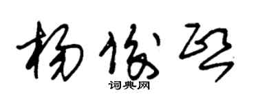 朱锡荣杨俊熙草书个性签名怎么写