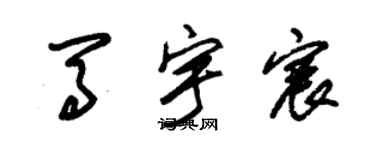 朱锡荣马宇宸草书个性签名怎么写