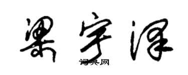 朱锡荣梁宇泽草书个性签名怎么写