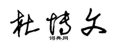 朱锡荣杜博文草书个性签名怎么写