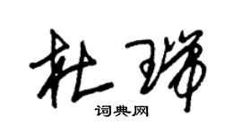 朱锡荣杜瑞草书个性签名怎么写