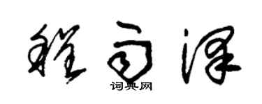 朱锡荣程雨泽草书个性签名怎么写